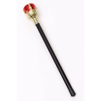 Verkleed staf   Koninklijke scepter met rode steen   45 cm   carnaval accessoires koning/koningin