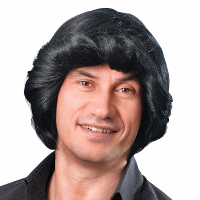 Bristol novelty Verkleed Zwarte Robbie Muntz pruik