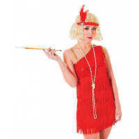 Verkleedkleding Jaren 20 jurkje rood