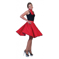 Verkleedkleding Rock en roll rok rood