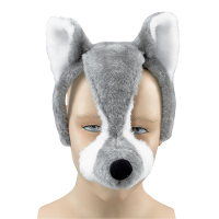 Verkleedmasker Wolven dieren   met geluid   volwassenen   grijs   Carnaval/Halloween