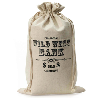 Wilde Westen Cowboy thema   zak met geld/dollars   49 cm   Carnaval/verkleed artikel   Bankrover