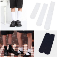 British Style Socks School Kid Solid Hosen Knee High Cotton Socks