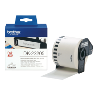 Brother DK 22205 Rol met etiketten 62 mm x 30.48 M Papier Wit 1 stuk(s) Permanent hechtend DK22205 Universele etiketten