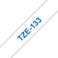 Etiketten Brother TZe, TZ TZe 133 Kunststof Tapekleur: Transparant Tekstkleur:Blauw 12 mm 8 m