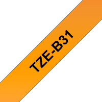 Etiketten Brother TZe, TZ TZe B31 Kunststof Tapekleur: Signaaloranje Tekstkleur:Zwart 12 mm 5 m