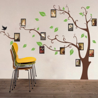 Brown Photo Tree Wall Sticker Removable Wall Decal For Home Decoration