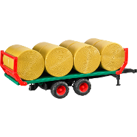 Bruder Balentransport aanhanger met 8 ronde balen modelvoertuig