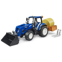 Bruder New Holland T5.120 Met voorlader, kiepbak en vorken modelvoertuig