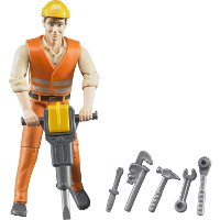 Bruder bworld Bouwvakker met accessoires speelfiguur