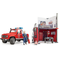 Bruder bworld Brandweerkazerne met Land Rover Defender 62701