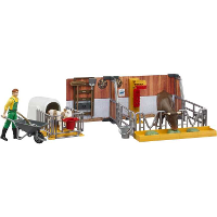 Bruder bworld Koeienstal met kalfje en boer decors 62611