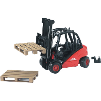 Bruder Linde Heftruck H30D met trekhaak en 2 paletten modelvoertuig 02511