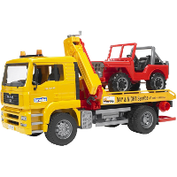 Bruder MAN TGA Takelwagen met Jeep modelvoertuig