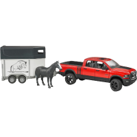 Bruder RAM 2500 Power Wagon met paardentrailer en paard modelvoertuig