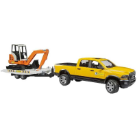 Bruder RAM verhuur service met minigraafmachine