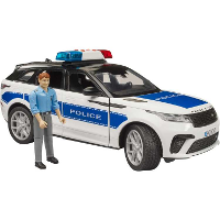 Bruder Range Rover Velar politievoertuig met politieagent en licht en geluid modelvoertuig