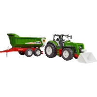 Bruder Roadmax tractor met voorlader en aanhanger