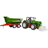 Bruder Roadmax tractor met voorlader en aanhanger speelgoedvoertuig