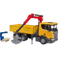 Bruder Scania Super 560R constructie vrachtwagen met kraan en 2 pallets