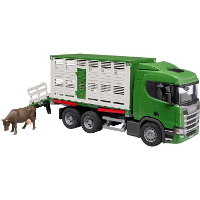 Bruder Scania Super 560R Veetransportwagen met 1 koe modelvoertuig