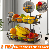 2 Tiers Metalen Fruitmand Afneembare Keukenopbergdoos Countertop Shelf Rack voor Fruit Groenten Snackopbergrek Houder