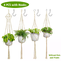 4Pcs Hand woven Flower Pot Net Pocket Gardening Balcony Plant LanyardHolder