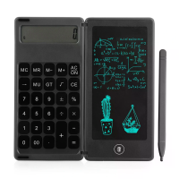 Gideatech 12 cijferige bureaurekenmachine met 6 inch LCD schrijftablet. Opvouwbaar herbruikbaar digitaal tekenblok met s