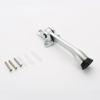 Building Materials Zinc Alloy Satin Chrome Lever Door Holder Rubber Door Stopper Kick Down Door Holder