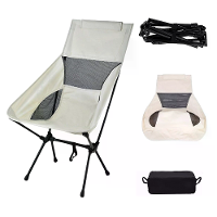 Buiten Opvouwbare Maan Chair Portable High Back Chair Backrest Leisure Fishing Chair for Camping, Beach, Travel, Picnics