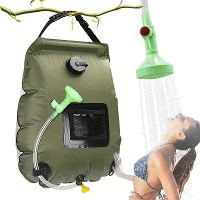 Buitendouchezak met zonne energie 20L Douchezak met verwijderbare slang voor buitendouche 45°C hete watertemperatuur Kam