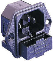 Bulgin PF0001/28 Apparaatstekker (koud) PF Stekker, inbouw verticaal Totaal aantal polen: 2 + PE 10 A Zwart 1 stuk(s)