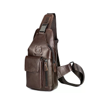 BULLCAPTAIN 8 inch Echt Lederen Borsttas Retro Grote Capaciteit Heren Schoudertas Mode Schoudertas