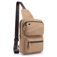 Bullcaptain Bag Men Leather Chest Pack For 10.5Ich Ipad