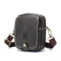 BULLCAPTAIN Casual Sports Mini Echte Leren Crossbody Tas Voor Mannen Casual Functionele Koehuid Rugzak Outdoor Hiking Sc