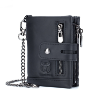 BULLCAPTAIN Echt lederen herenportemonnee Casual Retro Multifunctioneel 15 kaartsleuven RFID Anti diefstal Borstel Geldk