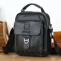 BULLCAPTAIN Echt leer heren messenger tas casual schoudertas cadeau voor man zakelijke schoudertas