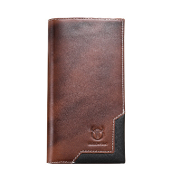 BULLCAPTAIN Echte Leren Heren Lange Handtas met RFID Functie Creditcardhouder Portemonneetas Lederen Valuta Multifunctio