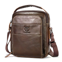 BULLCAPTAIN Echte Leren Schoudertas voor Mannen Vintage Kleine Flap Crossbody Aktetas Handtas Vintage Boodschappenrugzak