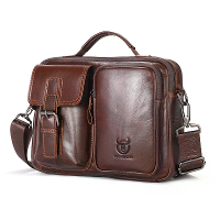 BULLCAPTAIN Echte Leren Schoudertas voor Mannen Zakelijke Crossbody Tas Heren Aktetas Messenger Tas Casual Handtassen Vi