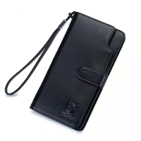 BULLCAPTAIN Heren Echt Lederen Portemonnee RFID Functie Kan 6.5'' Mobiele Handtas Plaatsen Hoge Kwaliteit Multi Kaart La