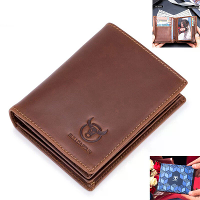 BULLCAPTAIN Heren Echt Leren Portemonnee Multi Kaart Tas Grote Capaciteit Bifold Portemonnee Creditcards Houder Multi Ka
