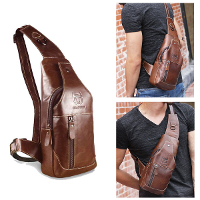 BULLCAPTAIN Heren Echte Leer Wear Resisting Textured Zakelijke Casual Bruin Zwart Borstas Shoulder Crossbody Tas