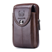 BULLCAPTAIN Heren Echte Leren Ceintuur Heuptas Mannen Business Tas Reis Kleine Heuptas Telefoon Leren Tas voor Mannen