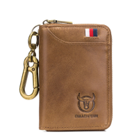 BULLCAPTAIN Heren Sleuteltas Lederen Taille Tas Autosleutel Tas Toegangscontrole Anti Diefstal Borstel Rundleder Sleutel