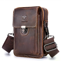BULLCAPTAIN Mannen Casual Heuptas Belt Portemonnee Echte Leer Multifunctionele Schoudertas Mobiele Telefoon Crossbody Ta
