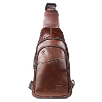 Bullcaptain® Men Buisness Casual Genuine Leather Chest Bag Crossbody Bag