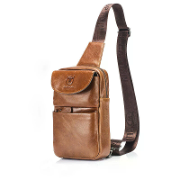 BULLCAPTAIN Retro Echt leer Mannen's Chest Bag Comfy Adjustable Shoulder Strap Crossbody Bags Large capacity Multi layer