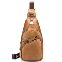 Bullcaptain Wallet Men Genuine Leather Retro Chest Bag