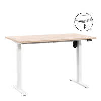 Bureau Homeworx zit/sta elektrisch verstelbaar   eikenkleur/wit   75/118x120x70 cm   Leen Bakker